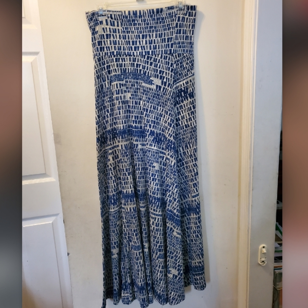 LuLaRoe Blue & Grey Maxi Skirt - XS